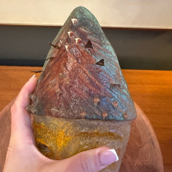 Diane Ferland Unsigned Glass Mask  10x6 Vintage Glass Collectible - Picture 5 of 10